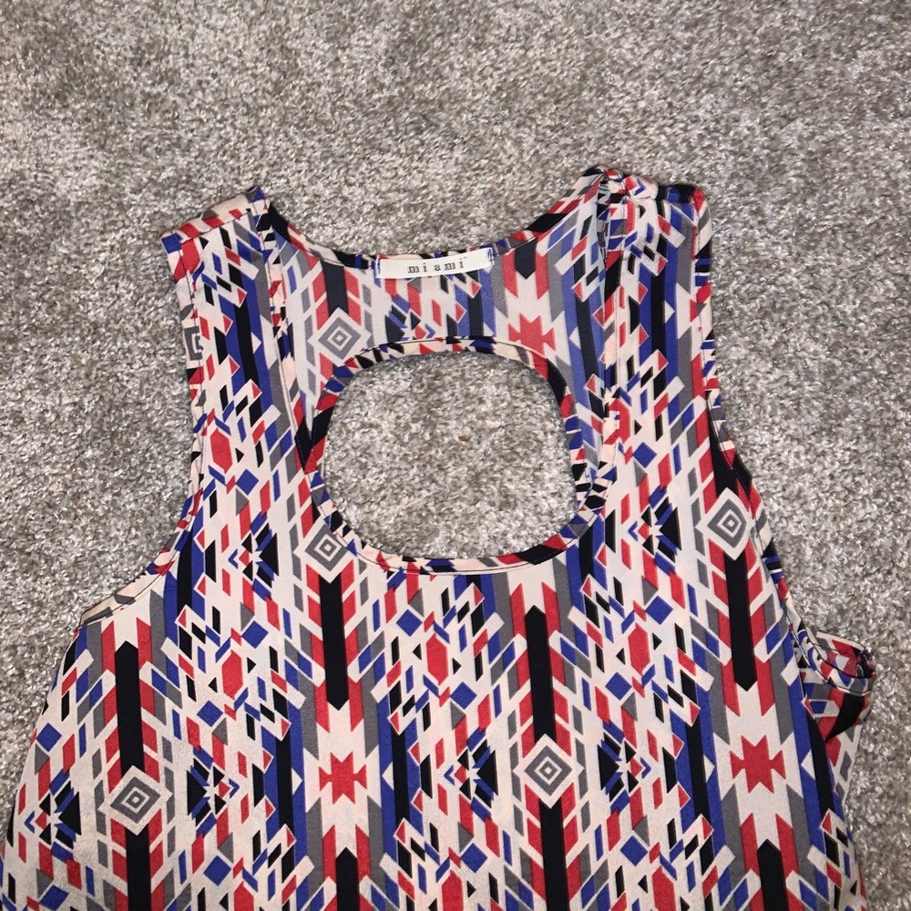 Miami Cream, Red, & Blue tank top size M - Picture 5 of 9